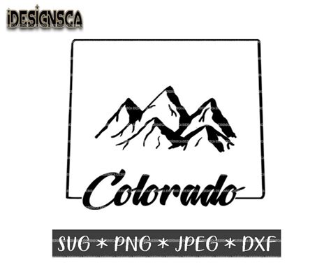Colorado State Outline Svg Mountains Svg Denver Svg Rocky Etsy