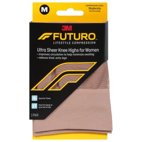 Futuro Women S Lifestyle Compression Ultra Sheer Nude Knee Highs M