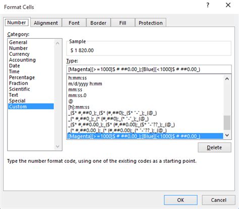 Custom Cell Format Microsoft Excel 2016