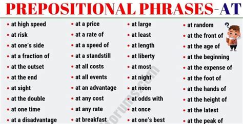 Big list of 600+ prepositional phrases with esl worksheets. Pin on Gallery