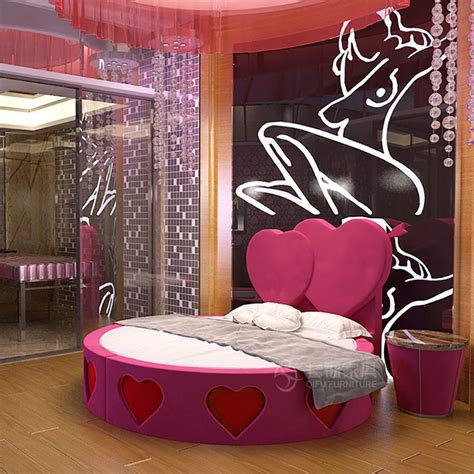 high quality hotel furniture round sex bed for theme hotal china round bed and bed