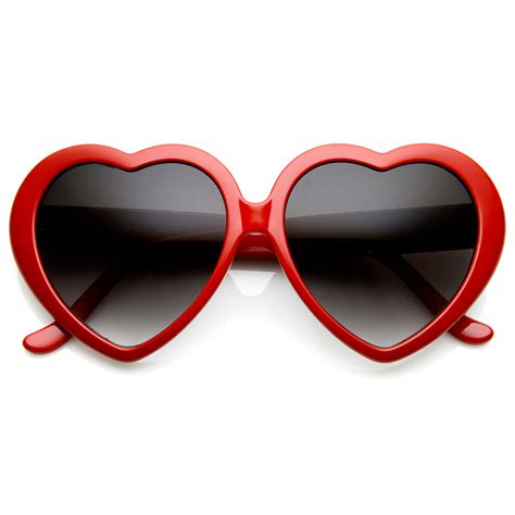 Sunglassla Womens Oversized Polk Dot Heart Shaped Sunglasses