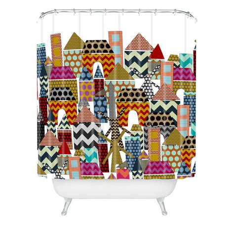 Sharon Turner Geo Town Shower Curtain Deny Designs Home Accessories