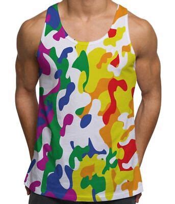 Rainbow Camouflage Gay Pride Lgbt Out Proud All Over Print Vest Tank