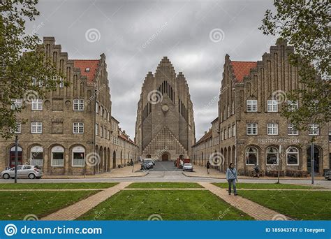 Copenhagen Grundtvigs Church End Of Street View Editorial Photography