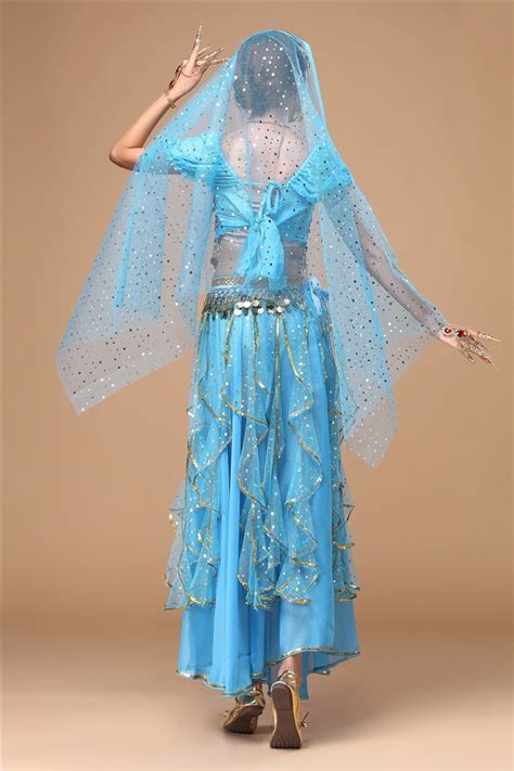 Professional Arab Belly Dance Costume Tops And Skirt And Waist And Head Chain