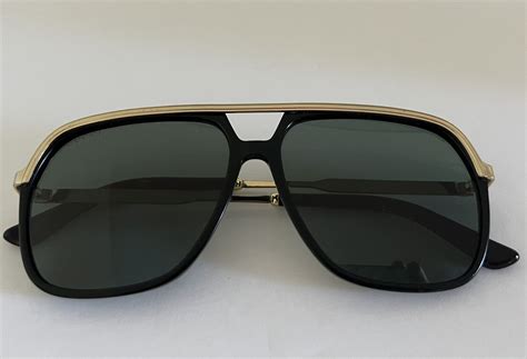 gucci gg0200s 001 sunglasses black gold square men s … gem