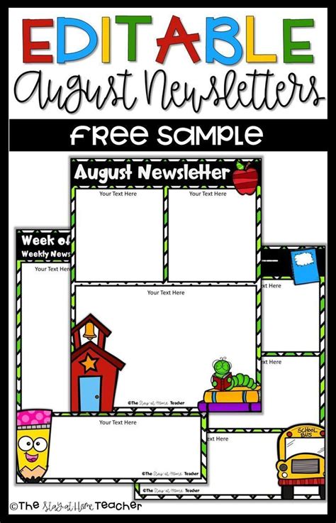 Editable August Newsletter Templates Free Sample Teacher Newsletter