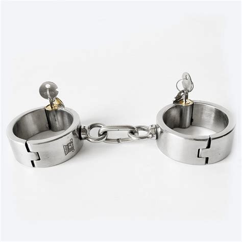 Stainless Steel Metal Hand Cuffs Sex Games Bdsm Toys Bondage Restraints Fetish Wear With Chain