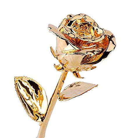 24k Gold Rose Real Long Stem Dipped Flower Valentines Day Best Love