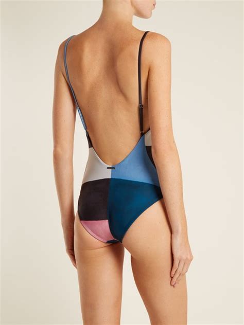Celeste Colour Block Swimsuit Mara Hoffman Matchesfashion Us