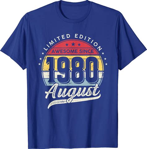41 years old limited edition awesome since 1980 august t shirt