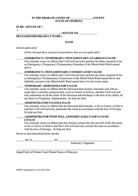 How To Fill Out Probate Forms In Georgia