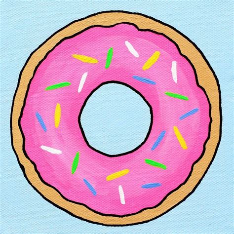 Donut Pop Art Painting On Miniature Canvas 2017 Acrylic Painting By