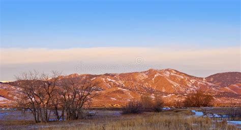 Pink Sunrise On Rocky Mountain Foothills Stock Image Image Of Grasses
