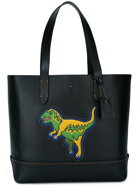 Bags for women who are going places. Coach Dinosaur Patch Tote Bag in Black | Lyst
