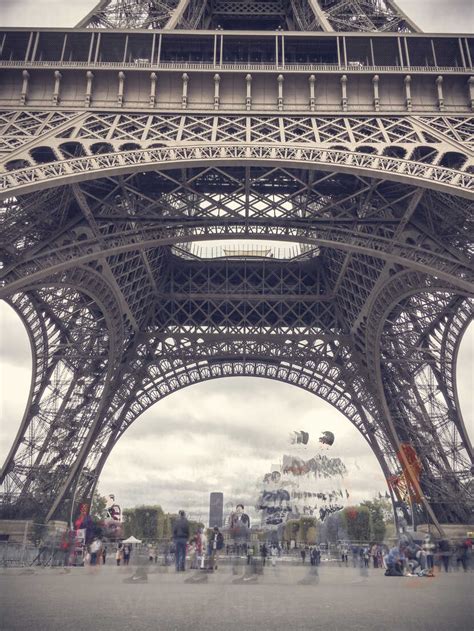 France Paris Eiffel Tower Close Up Stock Photo