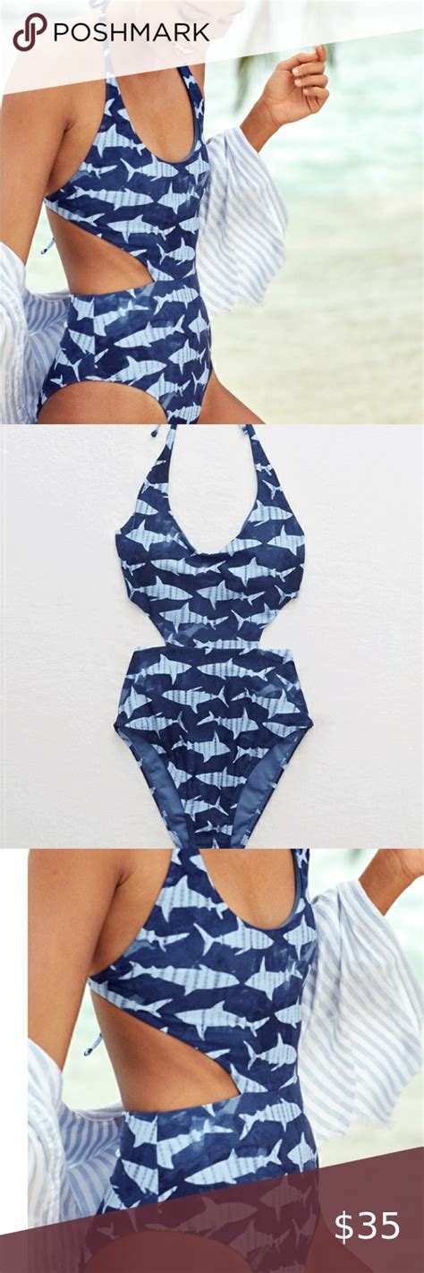 Aerie One Piece Shark Swimsuit With Sharks Xxl Shark Swimsuit Swimsuits Clothes Design