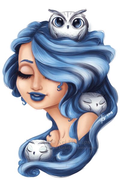 Tudo Azul Art And Illustration Fantasy Kunst Fantasy Art Owl Girl