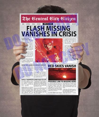 The Flash 2024 Faux Newspaper Barry Allen Flash Missing Vanishes In