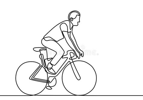 Continuous One Line Drawing Man On A Bicycle A Person Riding A Bike