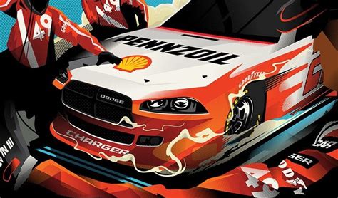Nascar is a thinking man's game. Vault49 | Design agency, Illustration, Nascar