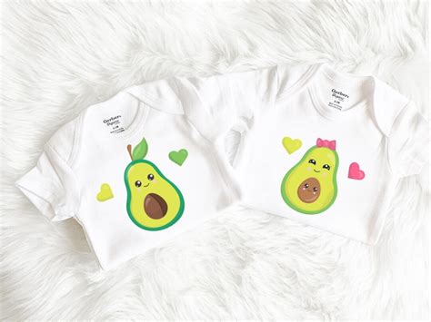 Avocado Onesies Twins Pregnancy Announcement Onesies Best Etsy