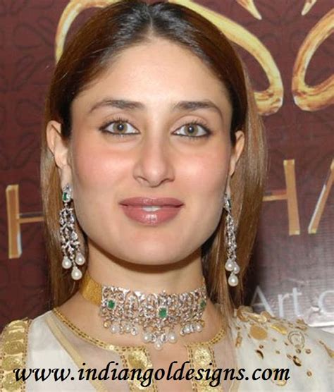 Gold And Diamond Jewellery Designs Kareena Kapoor In Diamond Necklace Set