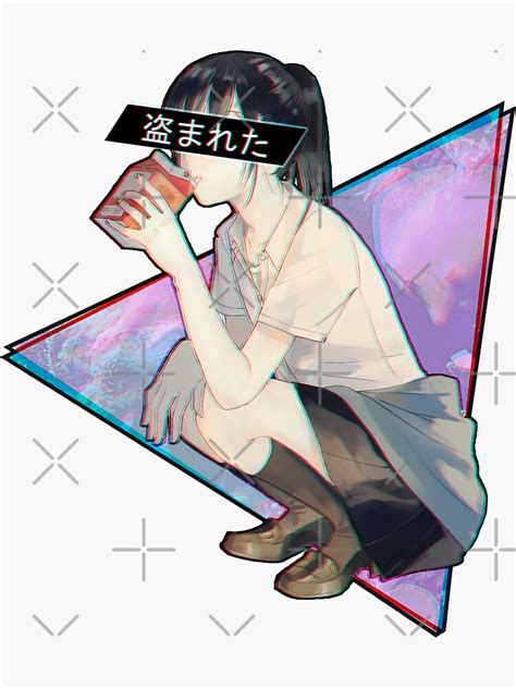 Stolen Sad Japanese Anime Aesthetic Sticker For Sale By Poserboy