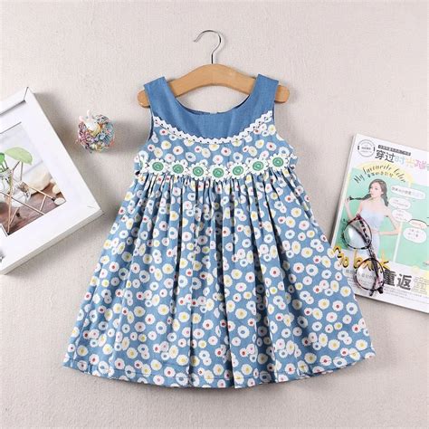 Summer Wear New Pattern Fashion Sleeveless Dress Toddler Girls Flower