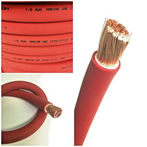 2/0 awg 00 gauge copper battery cable power wire auto, inverter, rv, solar. 1/0 AWG 0 Gauge Battery Cable Red By the Foot OFC Copper ...