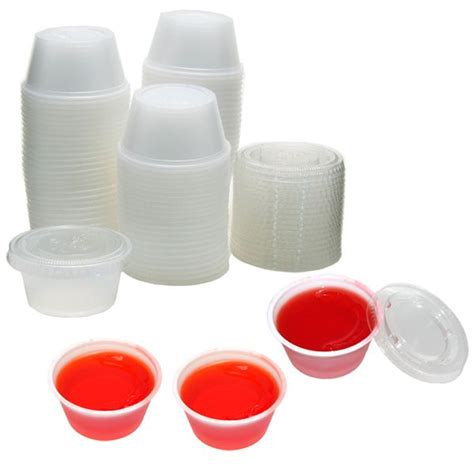 2 Oz Plastic Jello Shot Cups With Lids 125ct