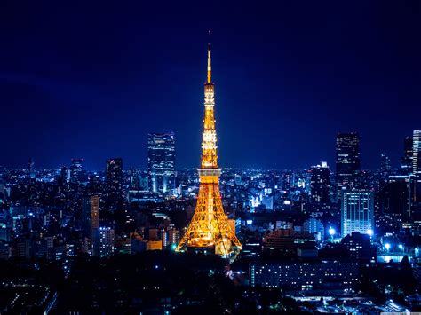 Download Night City Lights Tokyo Tower Big Town Wallpaper And Image