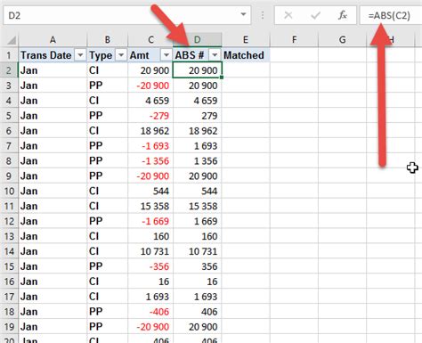 Match Positive And Negative Numbers In Excel Za