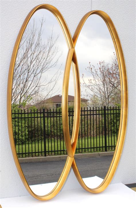 Mid Century Modern Interlocking Oval Gold Leaf Mirror At 1stdibs