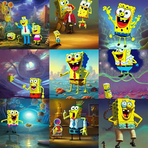 Spongebob Squarepants Futuristic Painting Elegant Stable Diffusion