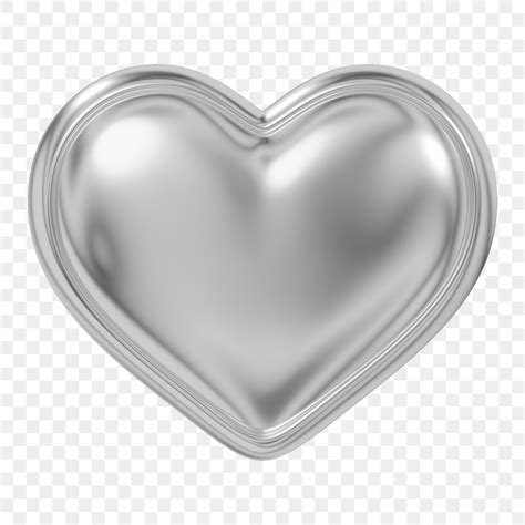 Metallic Silver Heart Png 3d Premium Png Rawpixel