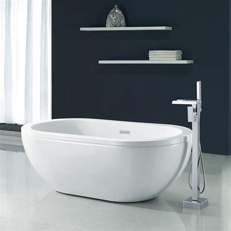 The most common bathtub paint material is wood. OVE Decors 34-in x 63-in Gloss White Acrylic Oval ...