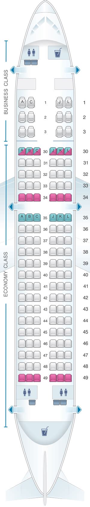 Seat Map Saudi Arabian Airlines Airbus A320 200 Standard Configuration