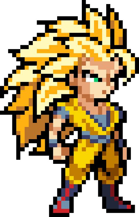 Son Goku Ssj3 By Pusheads On Deviantart Pixel Art Pixel Art