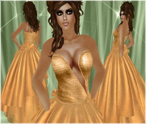 Second Life Marketplace Bh~ Isabella Gold Dress