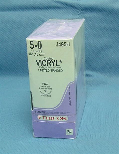 Ethicon J495h Vicryl Suture 5 0 Ps 2 Reverse Cutting Needle Da Medical