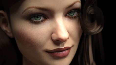Painting Of Green Eyed Girl Hd Wallpaper Background