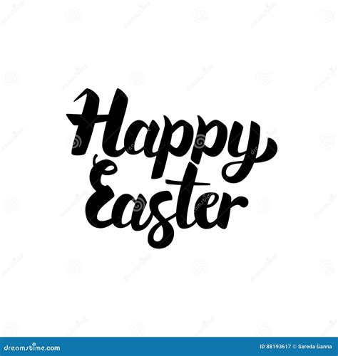 Happy Easter Handwritten Lettering Stock Vector Illustration Of
