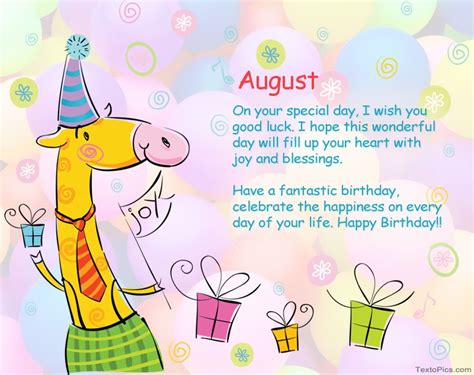Happy Birthday August Pictures Congratulations