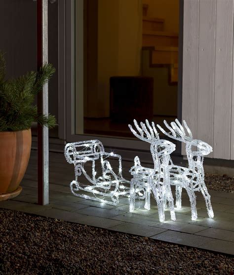 Outdoor Led Reindeers With Sleigh Led Christmas Lights Outdoor