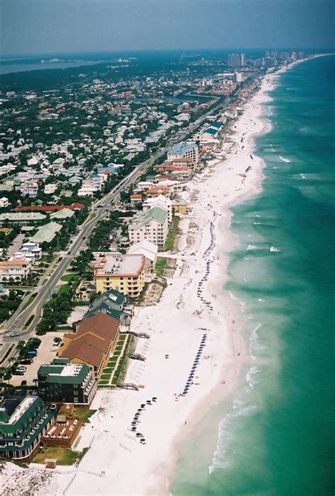 Aerial View Of The Destin Beachfront Courtesy Of Destin Seafarer