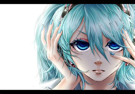 Headphones Vocaloid Hatsune Miku Blue Eyes Long Hair