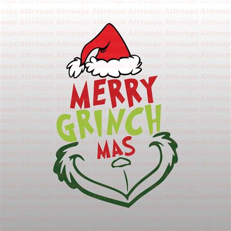 Merry Grinchmas Christmas Dr Seuss SVG 2 svg dxf Cricut | Etsy