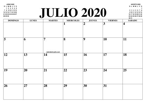 Calendario Julio 2020 2021 El Calendario Julio 2020 2021 Para Imprimir Gratis Mes Y Ano